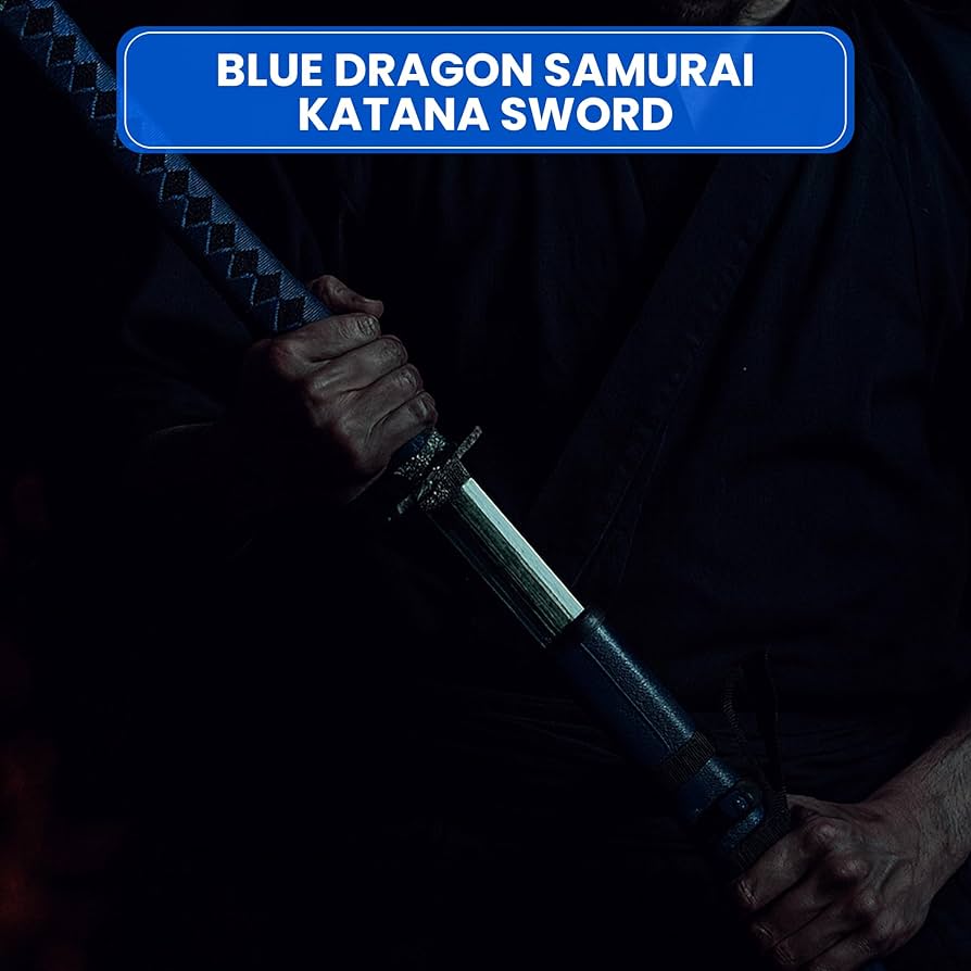 Amazon.com: SZCO 40 英吋(約101.6 公分)藍龍武士刀劍– 碳鋼刀片